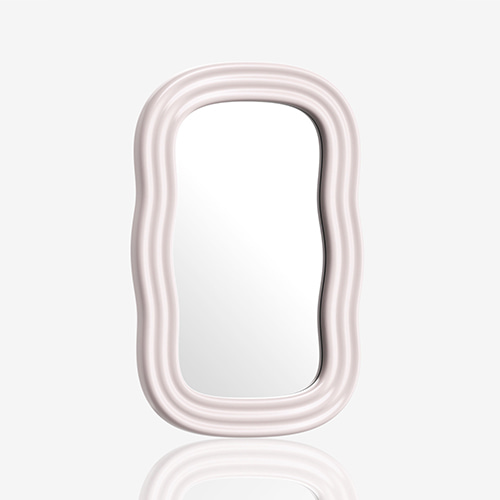 CONNECTORIAL [6회차 예약중 / 9월 말 배송] Wave Mirror-Pastel Pink(Small)