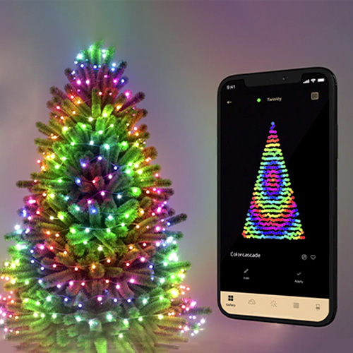 TWINKLY 엠와이 트윙클리 크리스마스 트리 미디어 화이트 트리 150 LED 조명 앱 연동